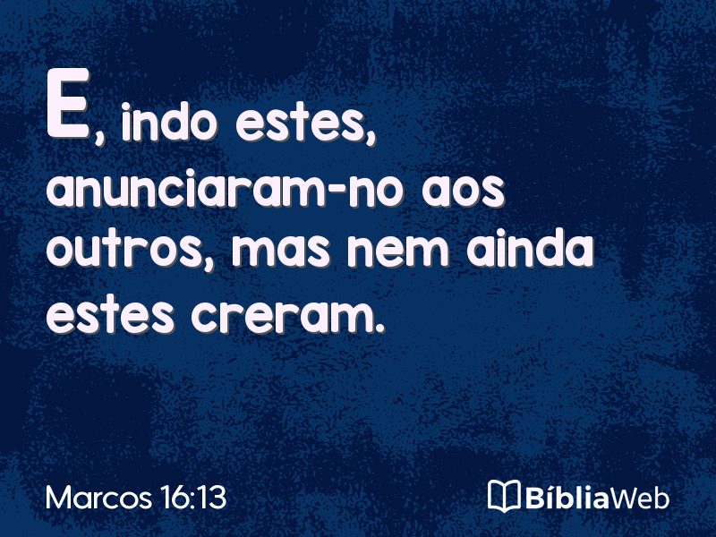 Marcos 16:13 em imagem para compartilhar