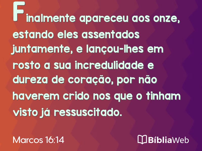 Marcos 16:14 em imagem para compartilhar