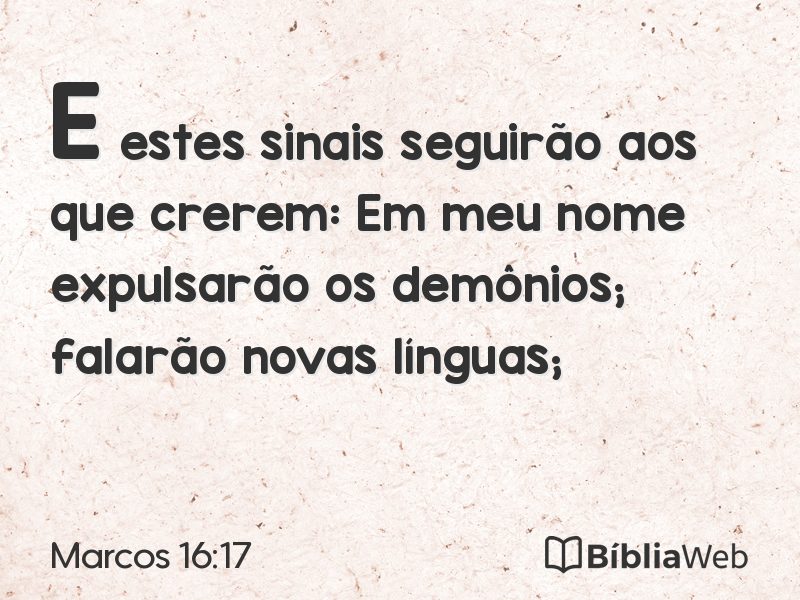 Marcos 16:17 em imagem para compartilhar