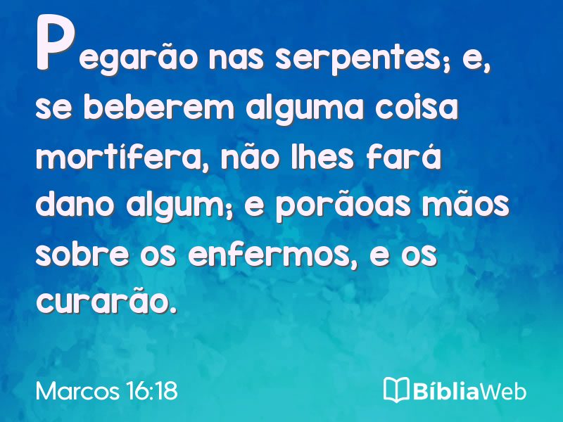 Marcos 16:18 em imagem para compartilhar