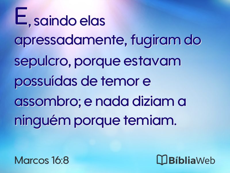 Marcos 16:8 em imagem para compartilhar