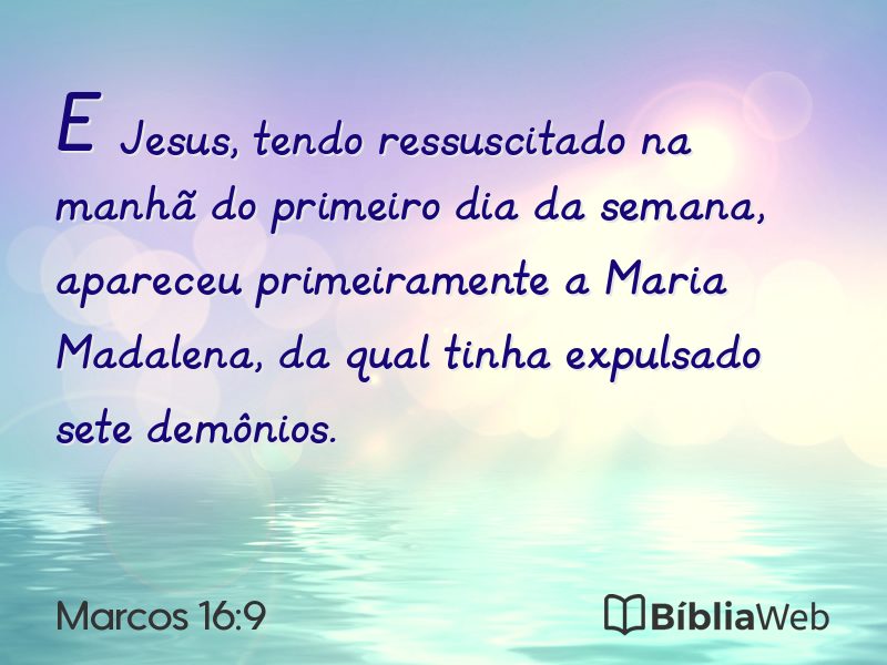 Marcos 16:9 em imagem para compartilhar