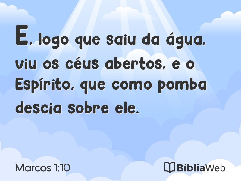 Marcos 1:10 em imagem para compartilhar