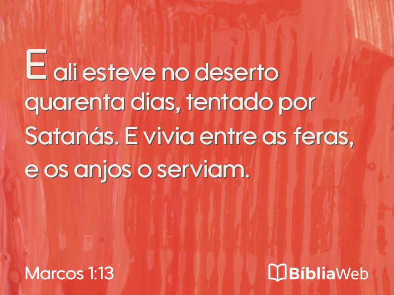 Marcos 1:13 em imagem para compartilhar