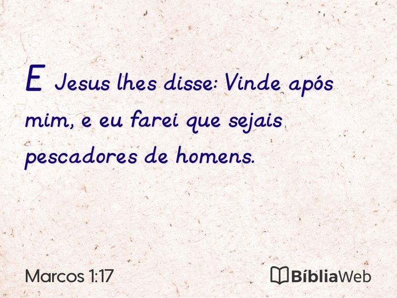 Marcos 1:17 em imagem para compartilhar