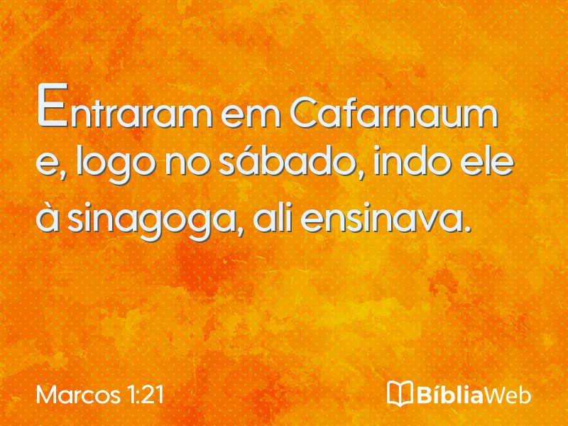 Marcos 1:21 em imagem para compartilhar