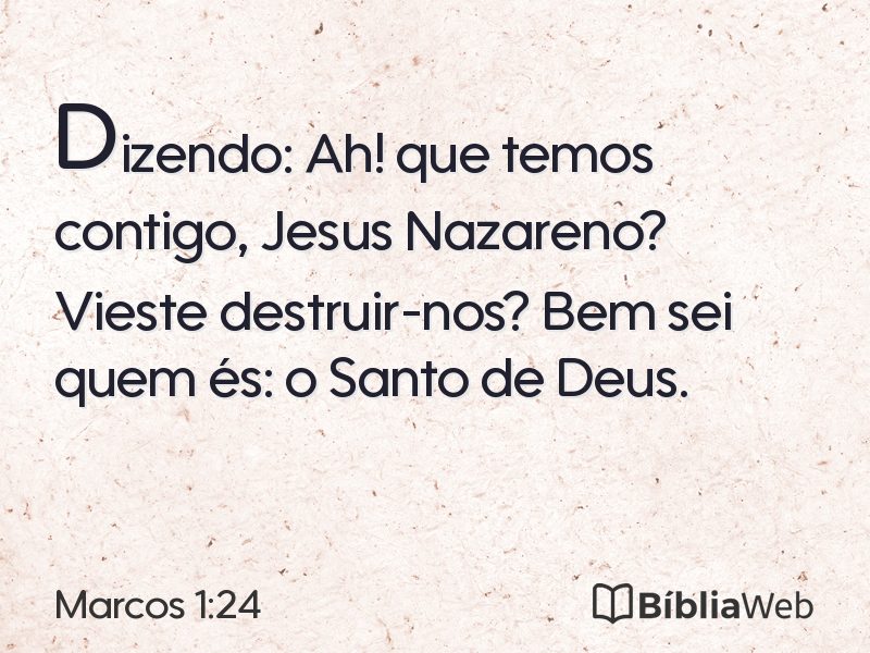 Marcos 1:24 em imagem para compartilhar