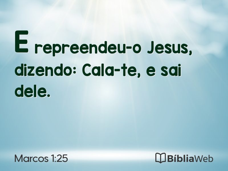 Marcos 1:25 em imagem para compartilhar