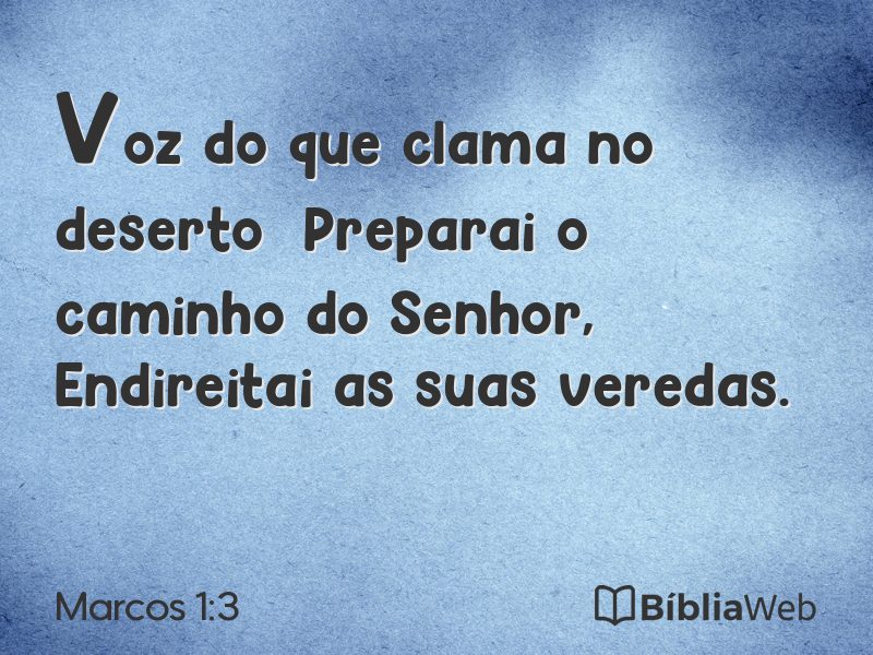 Marcos 1:3 em imagem para compartilhar