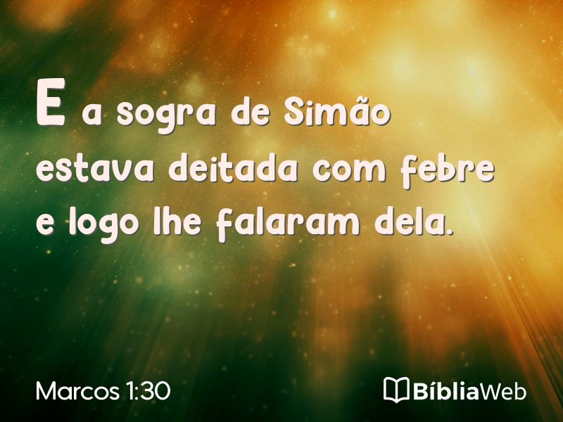 Marcos 1:30 em imagem para compartilhar