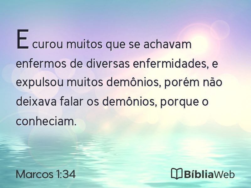 Marcos 1:34 em imagem para compartilhar