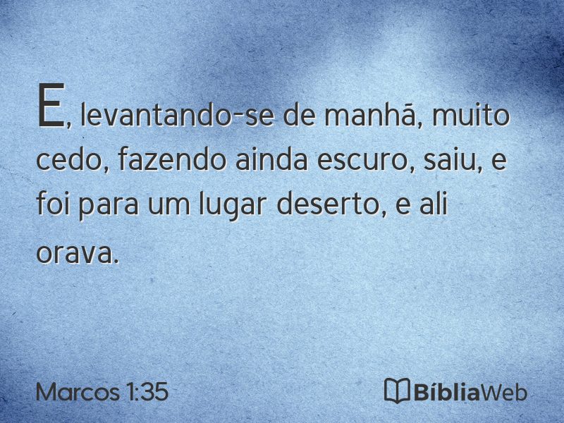 Marcos 1:35 em imagem para compartilhar