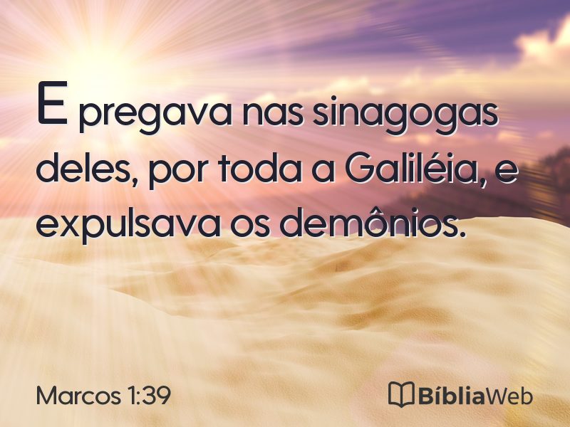 Marcos 1:39 em imagem para compartilhar