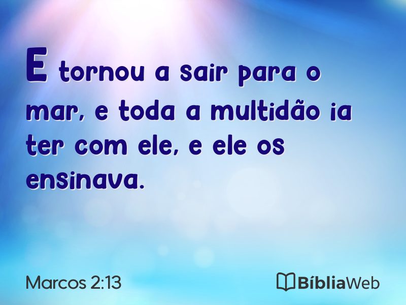 Marcos 2:13 em imagem para compartilhar