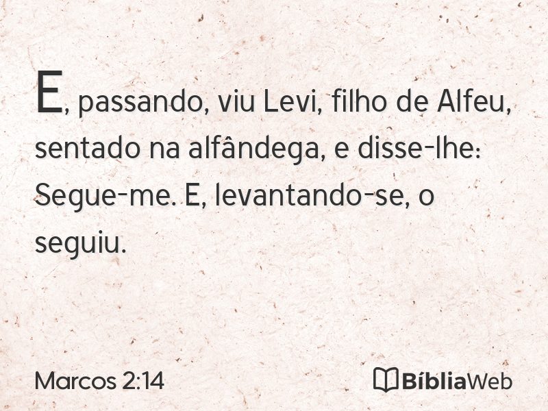 Marcos 2:14 em imagem para compartilhar