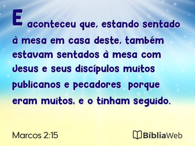 Marcos 2:15 em imagem para compartilhar