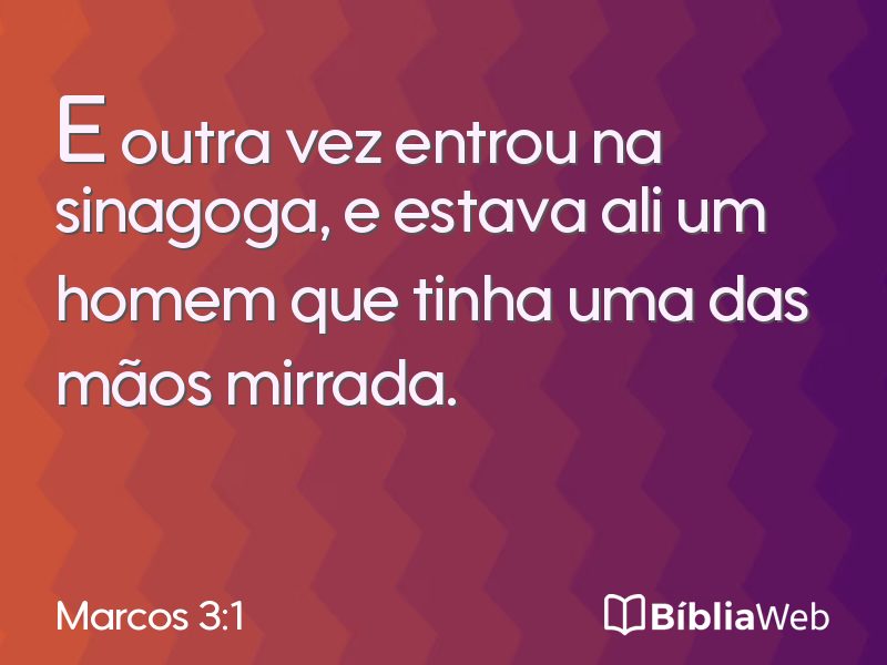 Marcos 3:1 em imagem para compartilhar