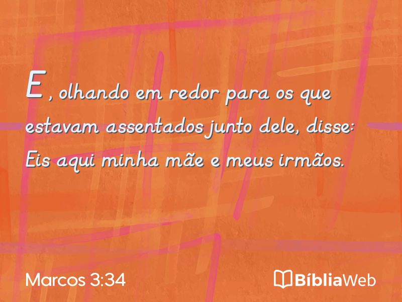 Marcos 3:34 em imagem para compartilhar