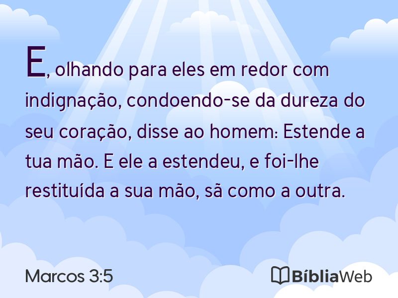 Marcos 3:5 em imagem para compartilhar