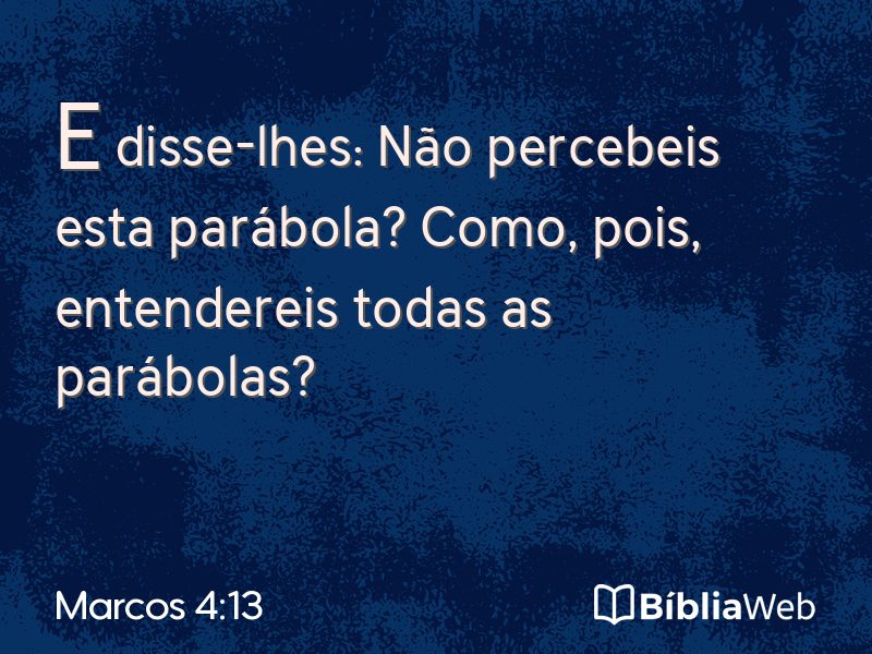 Marcos 4:13 em imagem para compartilhar