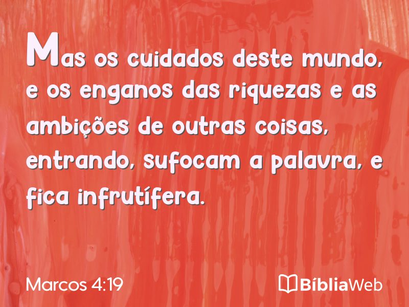 Marcos 4:19 em imagem para compartilhar