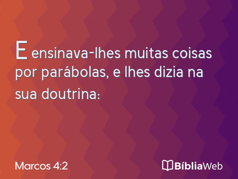 Marcos 4:2 em imagem para compartilhar