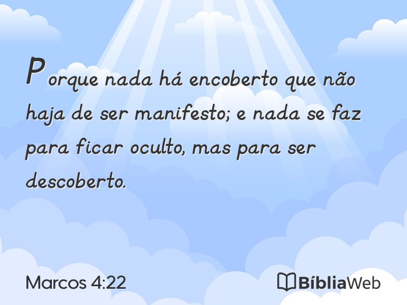 Marcos 4:22 em imagem para compartilhar