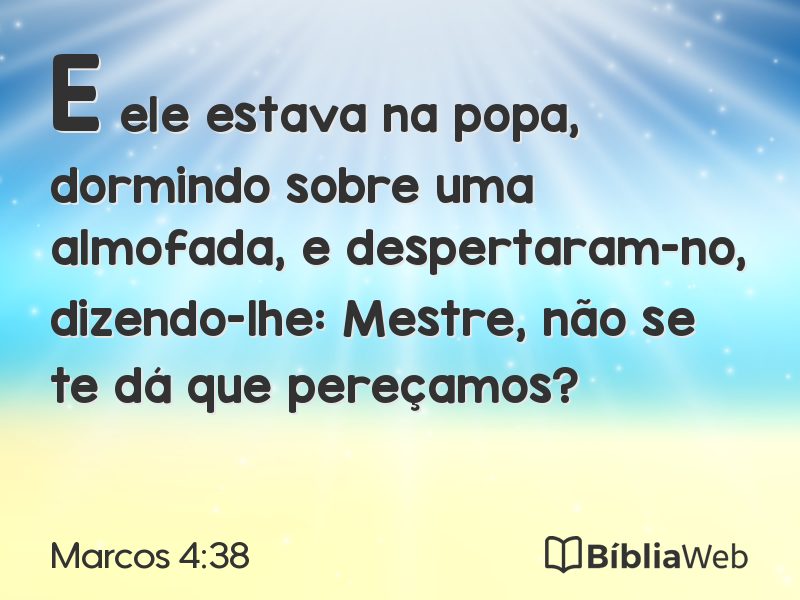 Marcos 4:38 em imagem para compartilhar