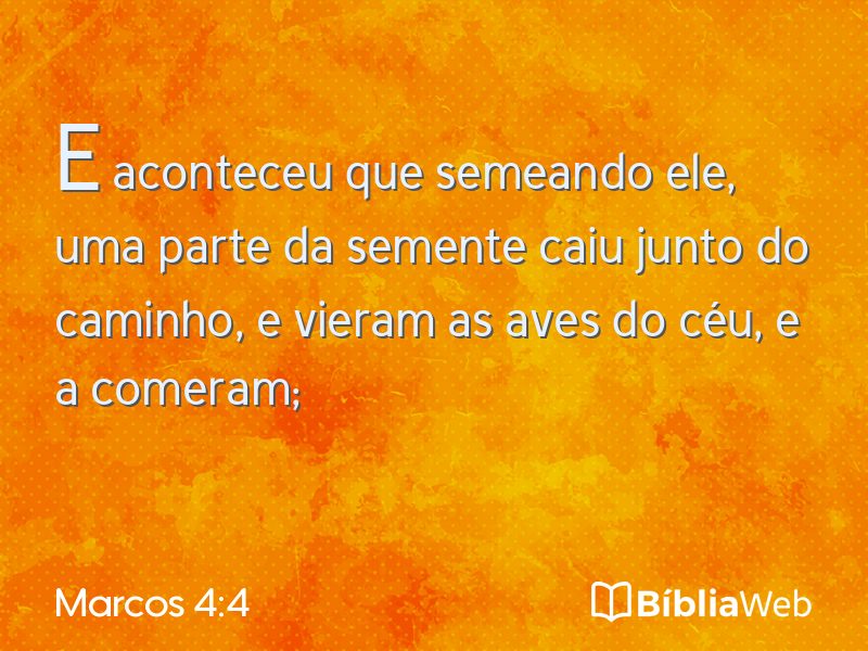 Marcos 4:4 em imagem para compartilhar