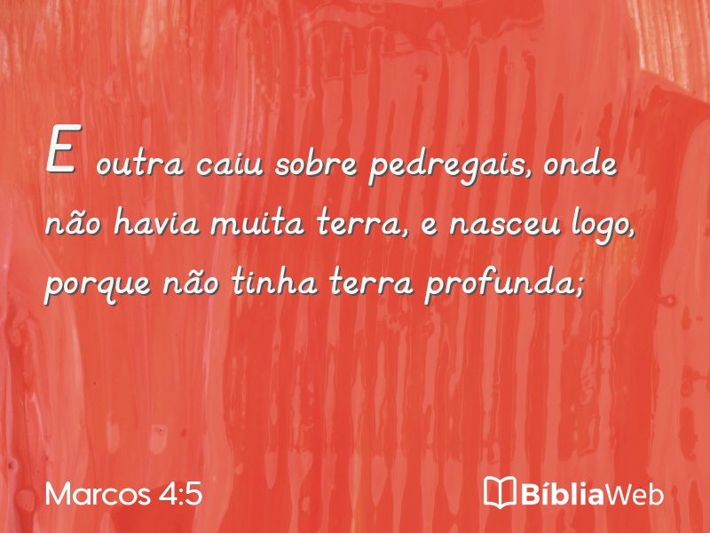 Marcos 4:5 em imagem para compartilhar