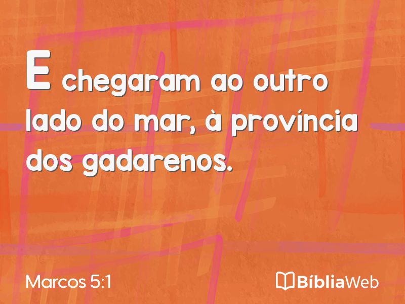 Marcos 5:1 em imagem para compartilhar