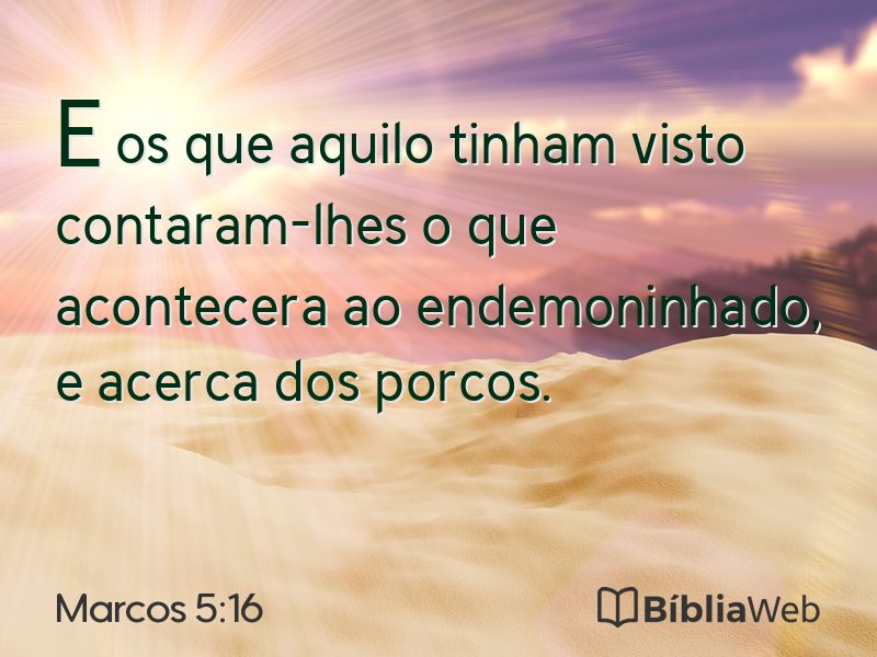 Marcos 5:16 em imagem para compartilhar