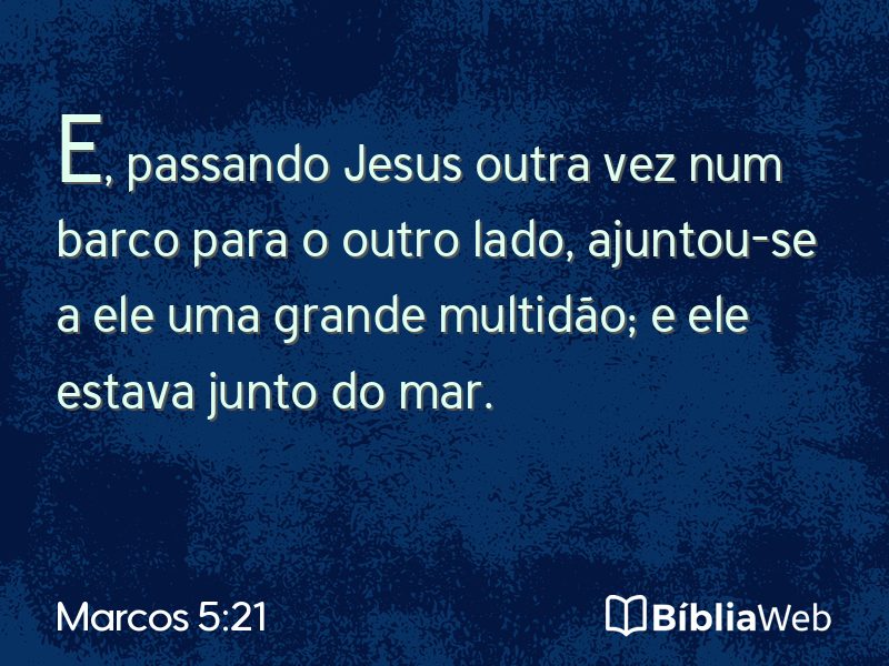 Marcos 5:21 em imagem para compartilhar