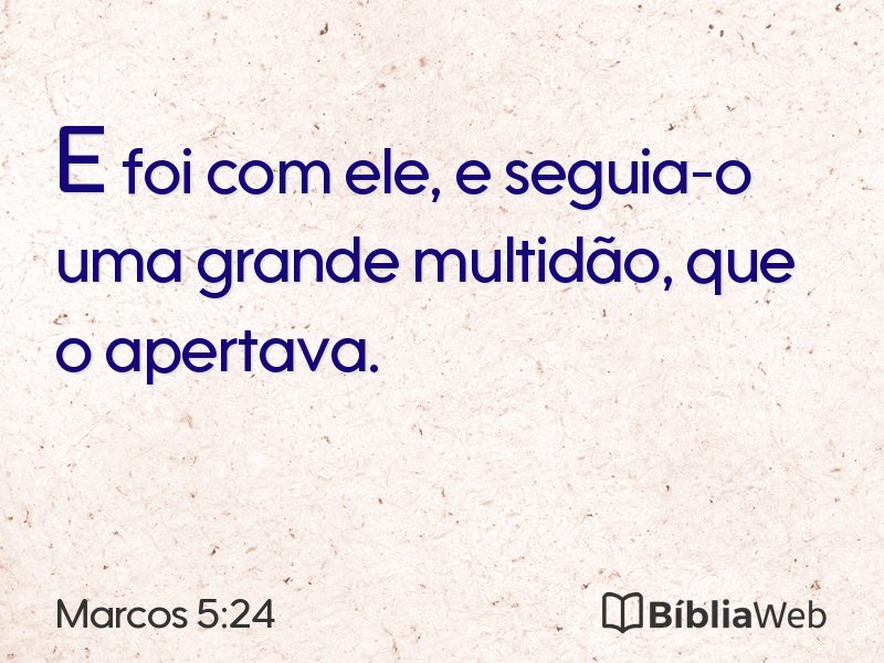 Marcos 5:24 em imagem para compartilhar