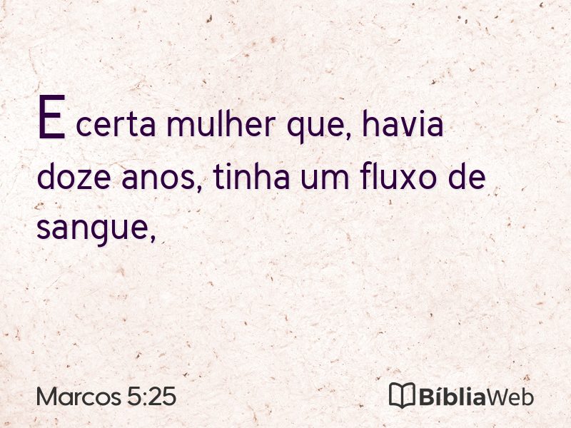 Marcos 5:25 em imagem para compartilhar