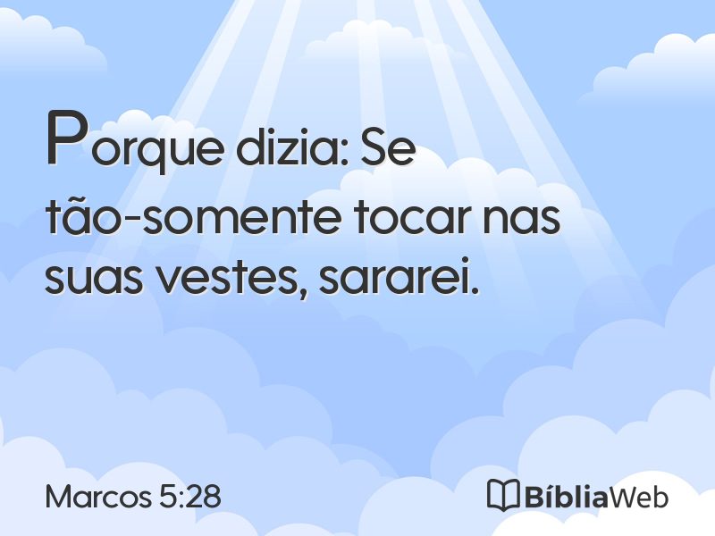Marcos 5:28 em imagem para compartilhar