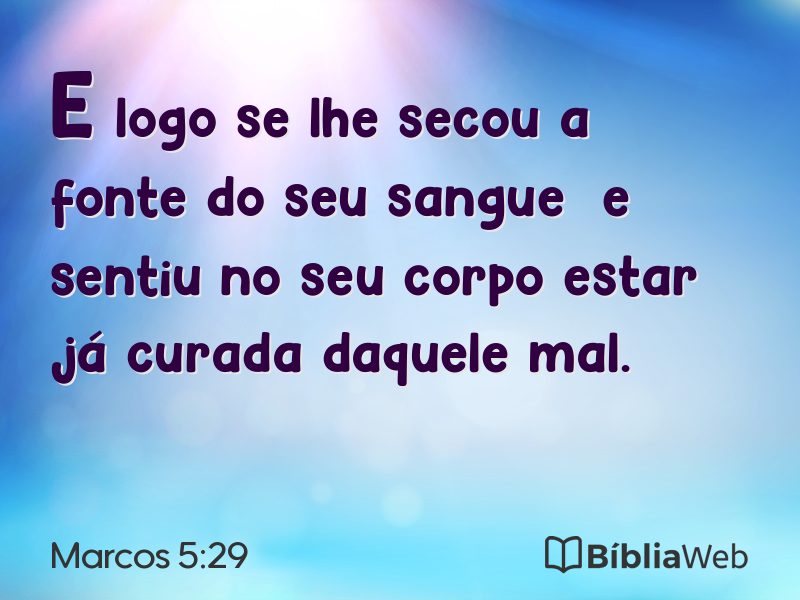 Marcos 5:29 em imagem para compartilhar