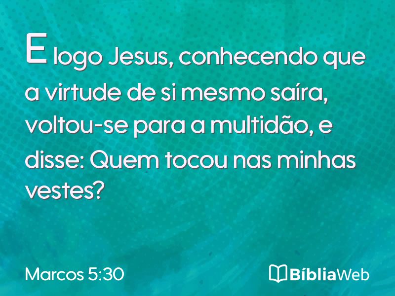Marcos 5:30 em imagem para compartilhar
