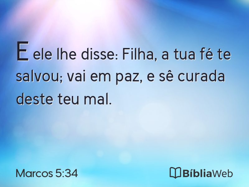 Marcos 5:34 em imagem para compartilhar