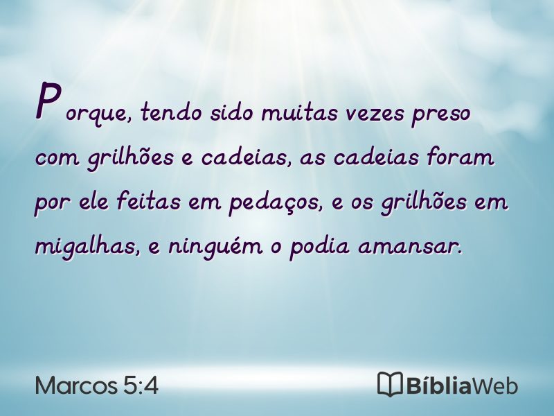 Marcos 5:4 em imagem para compartilhar