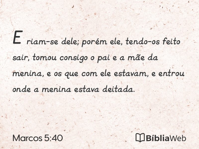 Marcos 5:40 em imagem para compartilhar