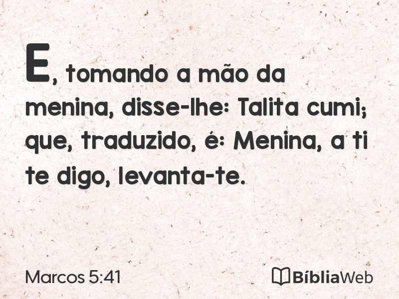 Marcos 5:41 em imagem para compartilhar