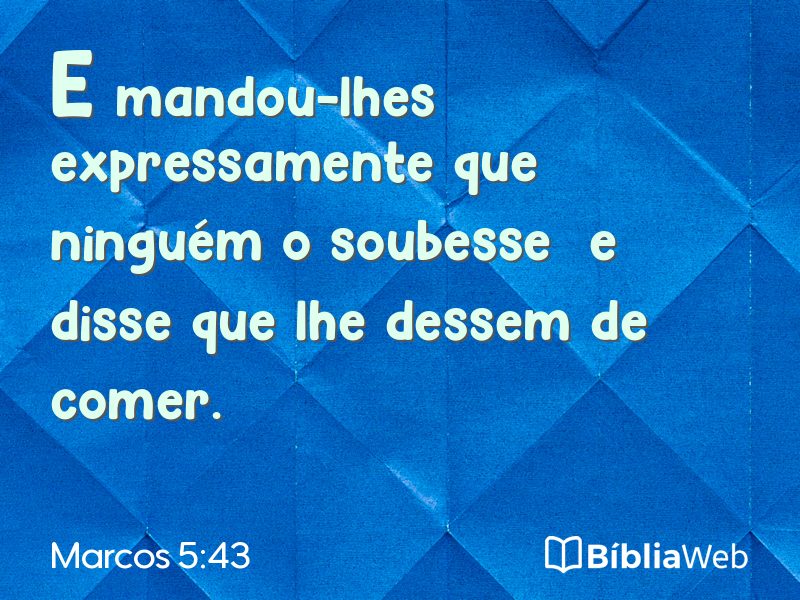 Marcos 5:43 em imagem para compartilhar