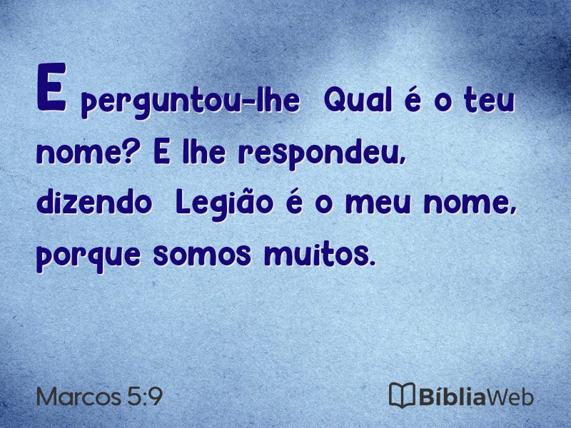 Marcos 5:9 em imagem para compartilhar
