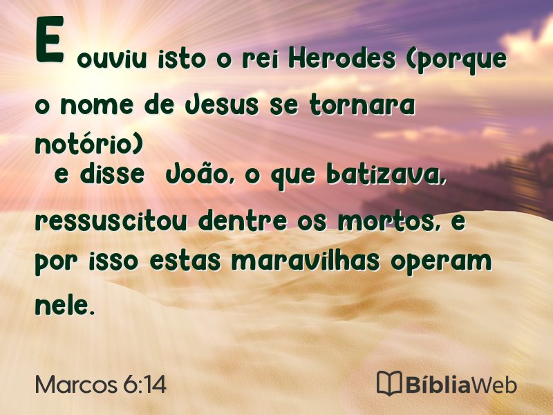 Marcos 6:14 em imagem para compartilhar