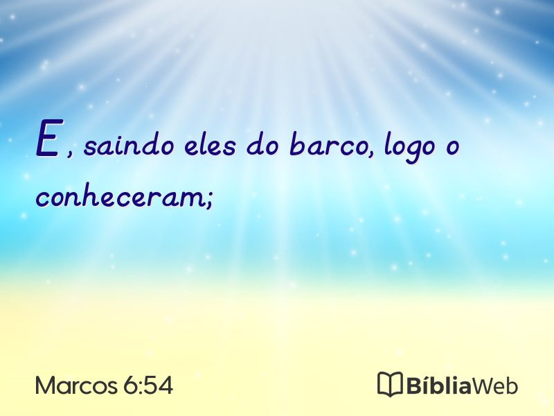 Marcos 6:54 em imagem para compartilhar