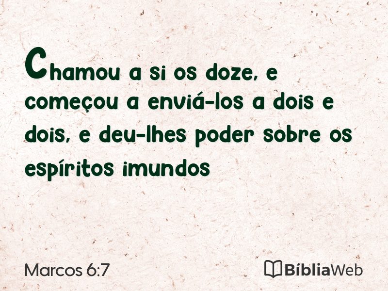 Marcos 6:7 em imagem para compartilhar