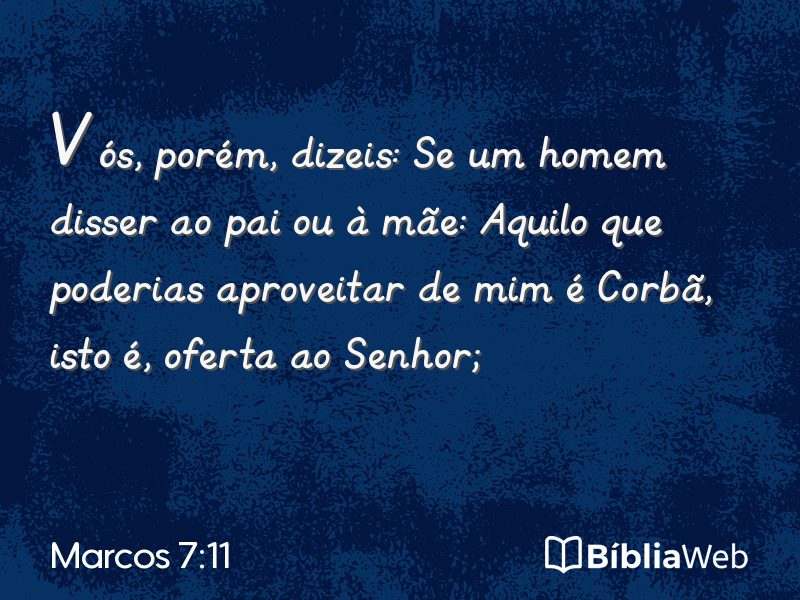 Marcos 7:11 em imagem para compartilhar