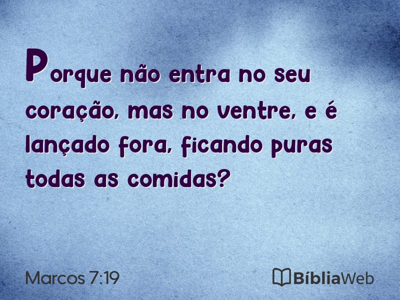 Marcos 7:19 em imagem para compartilhar