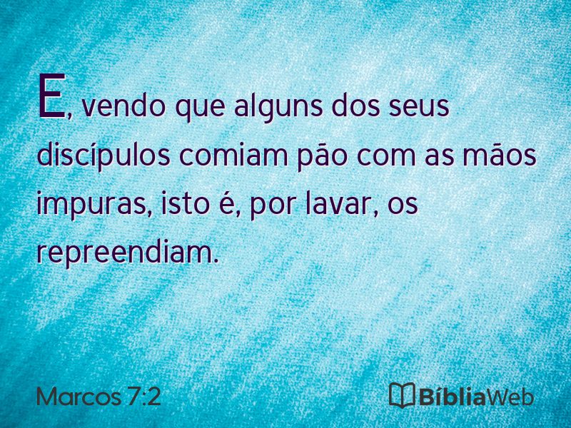 Marcos 7:2 em imagem para compartilhar